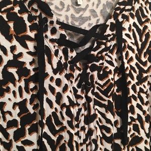 Cato womens animal print top